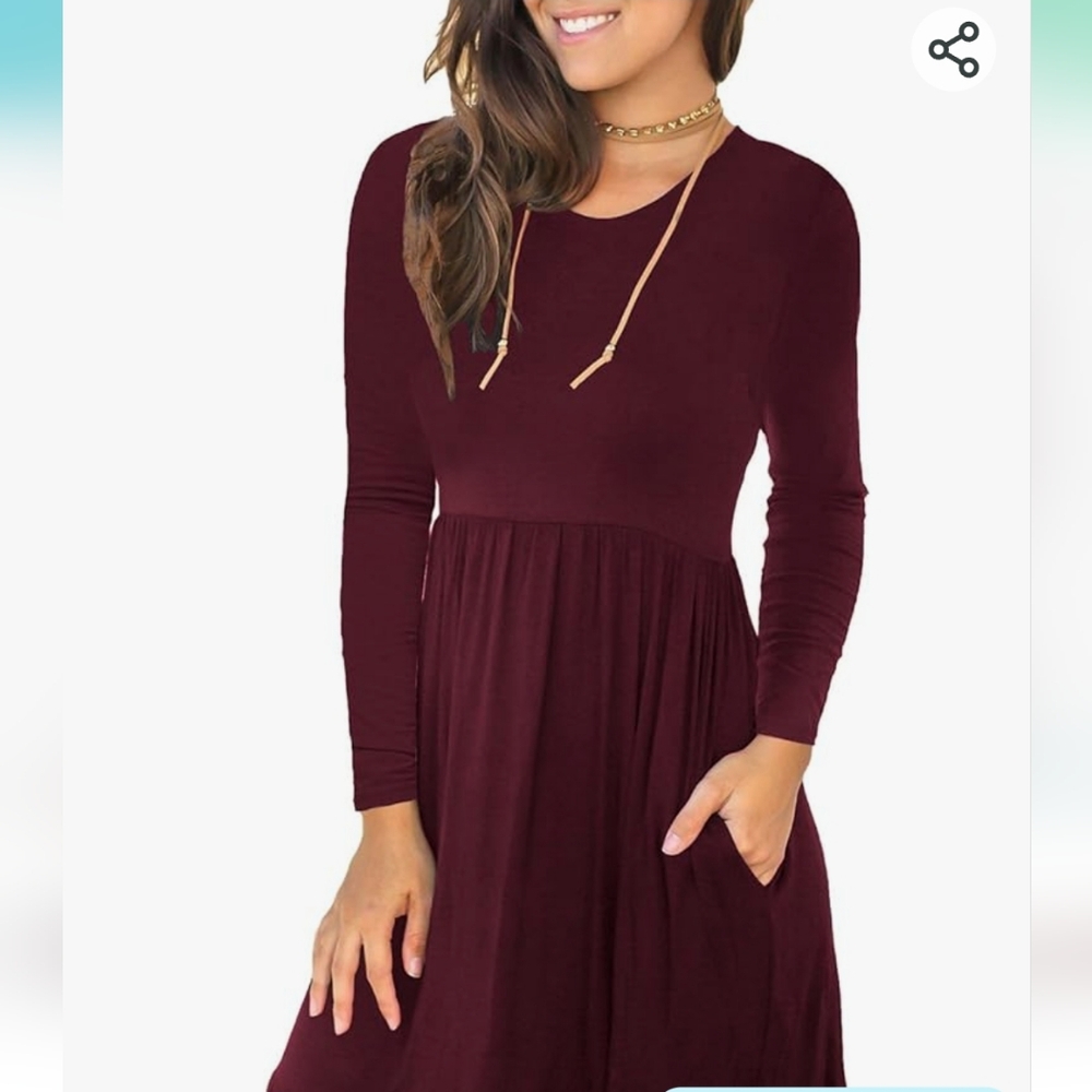 Soft Burgundy Dress wPockets